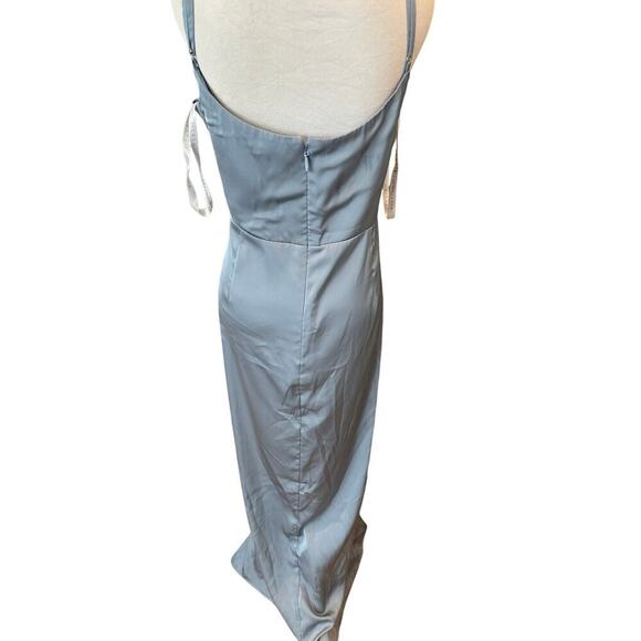 Azazie Asymmetrical Dress in Slate Blue - Picture 5 of 9